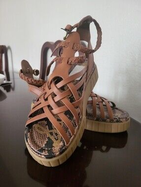 Sam Edelman Cognac Braided Platform Sandals